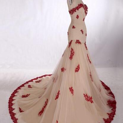 High Quality Red Lace Prom Dress Prom Dress..