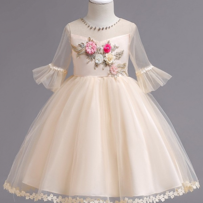 Flower Girl Dresses,ball-gown Embroidered Tulle..