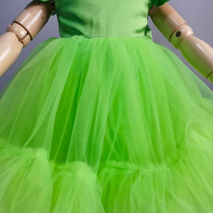 Flower Girl Dresses,baby Girls Tulle Green Dress..