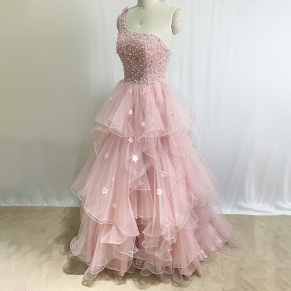 Prom Dresses,customized One - Shoulder Beaded..