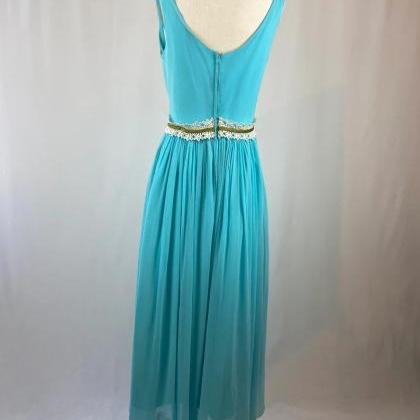 Prom Dresses,vintage Sleeveless Aqua Party Dress