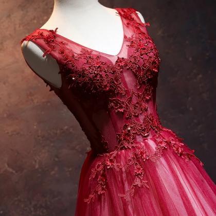 Prom Dresses,v Neck Tulle Lace Long Prom Dress,..