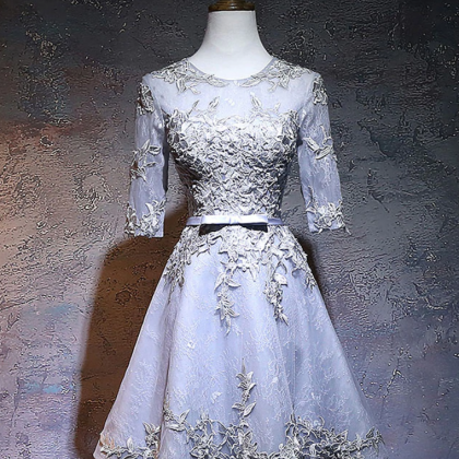 Homecoming Dresses,round Neck Lace Applique Tulle..