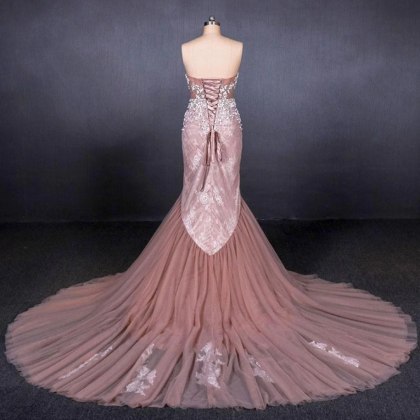 Prom Dresses,sweetheart Mermaid Tulle Prom Dress,..