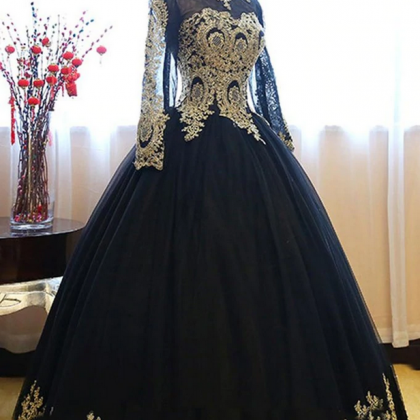Prom Dresses,long Sleeves Party Dress, Princess..