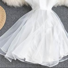 White Short Homecoming Dress, Sweet Dress