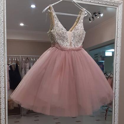 Blush Tulle And Sequined Top Dress,sweetheart..