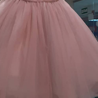 Blush Tulle And Sequined Top Dress,sweetheart..
