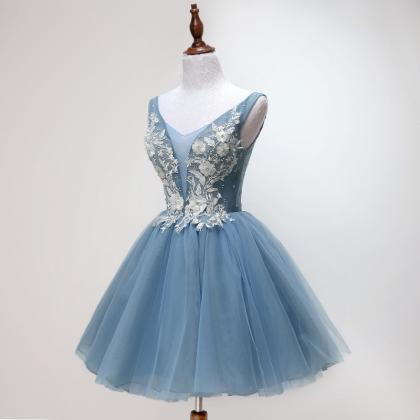 Short Applique Tulle Homecoming Dresses, Lovely..