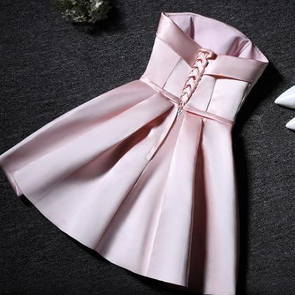 Scoop Satin Lace-up Homecoming Dress , Lovely..