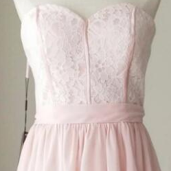 Lace And Chiffon Sweetheart Short Wedding Party..