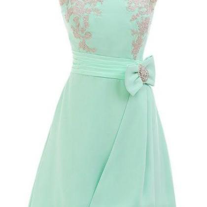 Mint Cocktail Homecoming Dresses,chiffon Prom Gown