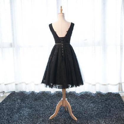 Lovely Black Tulle Homecoming Dress , Beautiful..