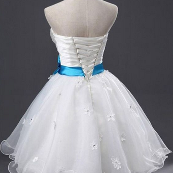 Ribbon White Prom Homecoming Dresses, Outstanding..