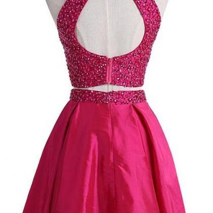 Pink Homecoming Dress,sexy Prom Dress,two Piece..
