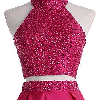 Pink Homecoming Dress,sexy Prom Dress,two Piece..