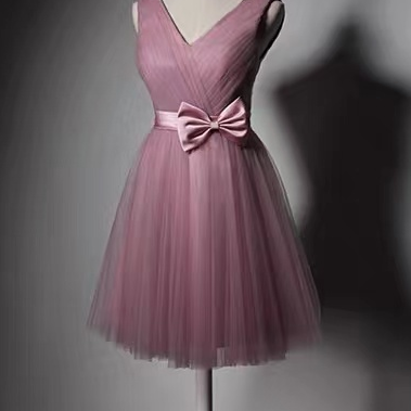 Pink Party Dress,sleeveless Homecoming..