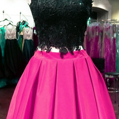 Two Piece Prom Dress,short Homecoming..