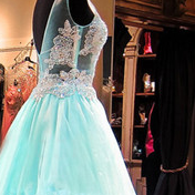 Aqua Short Prom Dress,junior Sweetheart Prom..