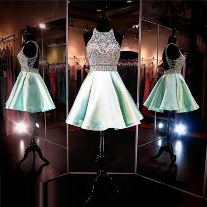 Mint Short Prom Dress,junior Sweetheart Prom..