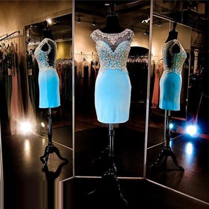 Light Blue Short Prom Dress,junior Sweetheart Prom..