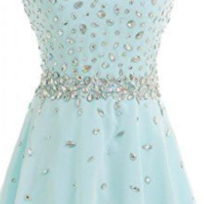 Short Tulle Homecoming Dress With Jewel..