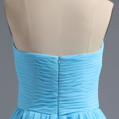 Sky Blue Chiffon Homecoming Dress, Cute A-line..