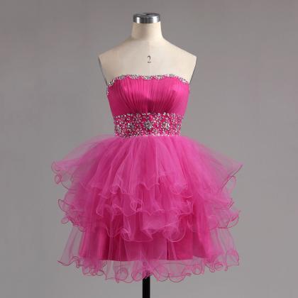 Strapless Pink Homecoming Dress wit..