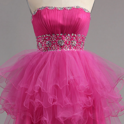 Strapless Pink Homecoming Dress wit..