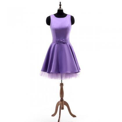 A-line Short Bridesmaid Dress, Elegant Lavender..