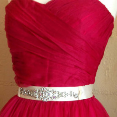 Amazing Sweetheart Red Bridesmaid Dresses, Short..