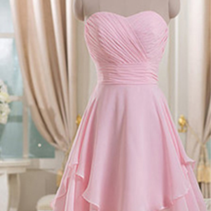 Sweetheart Short Bridesmaid Dress With Ruching..