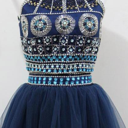 Two Piece Homecoming Dresses,crystal Beaded..