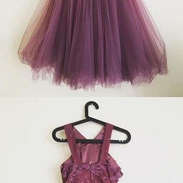 Cocktail Party Homecoming Dress, Grape Lace..