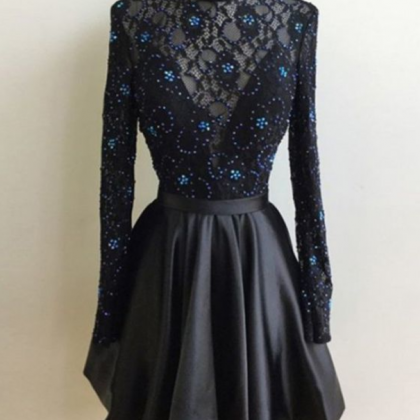 Chic Lace Homecoming Dress With Sleeve Party..