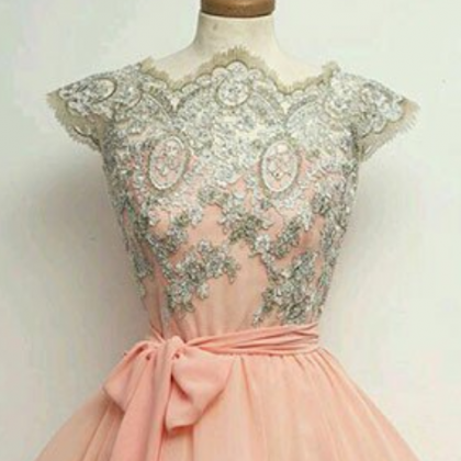 Homecoming Dresses,pink Tulle Lace Applique Short..
