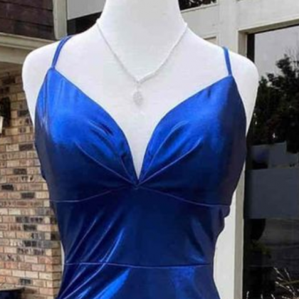 Royal Blue Pleated Tight Homecoming Dress, Short..