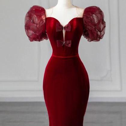Velvet Evening Dress High-end Light Luxury Niche..