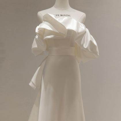 One-shoulder Light Wedding Gown Senior Sense Of..