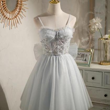 Gray Dreamy Little Dress Sarong Bow Fairy Princess..