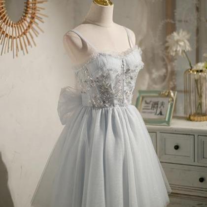 Gray Dreamy Little Dress Sarong Bow Fairy Princess..
