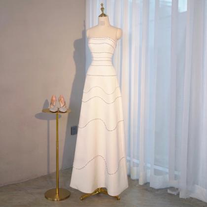 Satin Light Wedding Dresses Bride French Breasted..
