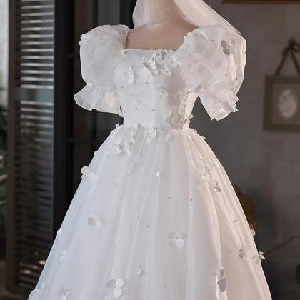 Princess Light Wedding Dresses Small White Dresses..