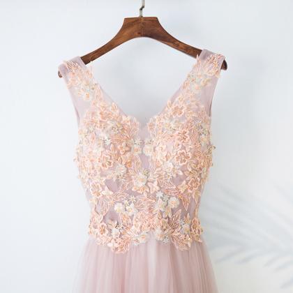 Prom Dresses V-Neck Tulle Floor-Len..