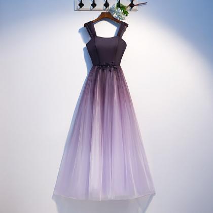 Purple Strapless Elegant Evening Dress Empire..