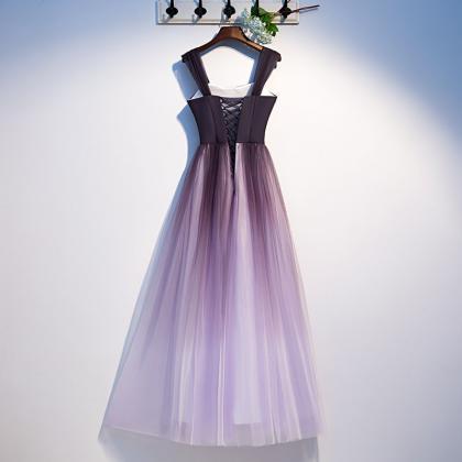 Purple Strapless Elegant Evening Dress Empire..