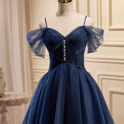 Homecoming Dresses,navy Blue Short Tulle Prom..