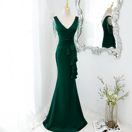Prom Dresses,green Mermaid Long Green Long Party..