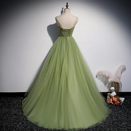 Prom Dresses,light Green Beautiful Tulle Prom..