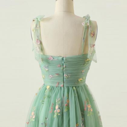 Prom Dresses,spaghetti Strap Evening Dress,green..